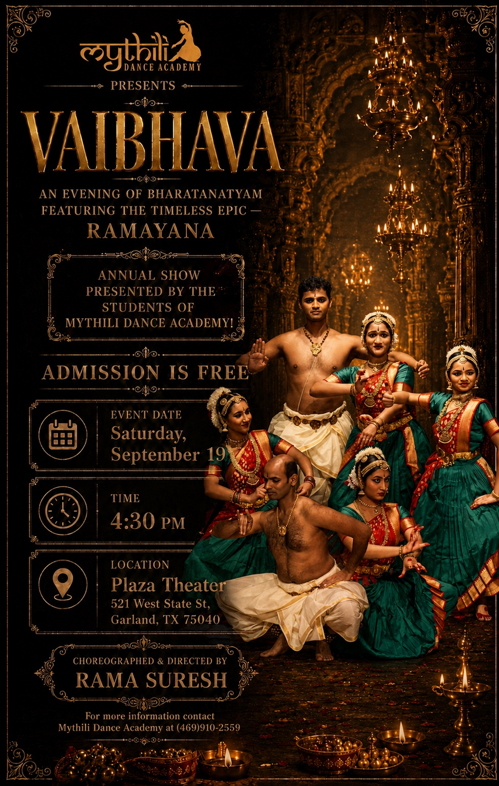 Vaibhava - Indian Classical Dance Flyer - Bharatanatyam
